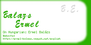 balazs ermel business card
